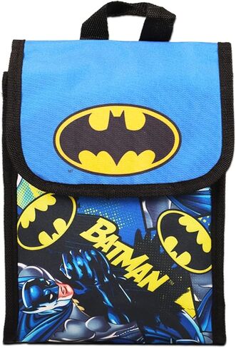 مجموعة حقيبة ظهر باتمان وصندوق الغداء للأطفال الأولاد ~ 7 قطع من حقيبة باتمان المدرسية الفاخرة مقاس 16 بوصة، وحقيبة الغداء، والملصقات، والمزيد (حزمة اللوازم المدرسية باتمان) in Kuwait