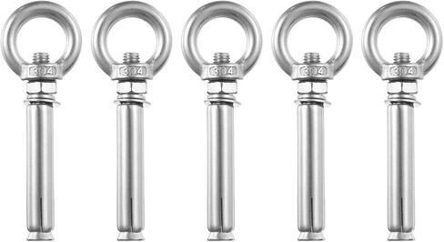 uxcell Ring Lifting Expansion Eyebolt, 8pcs M8x60mm 304 Stainless Steel Expansion Screw with Eye Ring for Concrete Brick Wall in Saudi Arabia