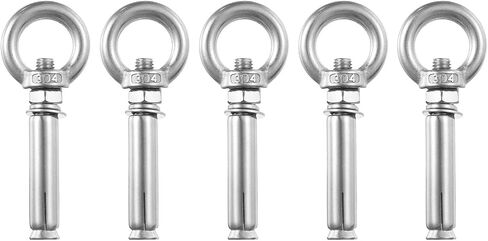 uxcell Ring Lifting Expansion Eyebolt, 8pcs M8x60mm 304 Stainless Steel Expansion Screw with Eye Ring for Concrete Brick Wall in Saudi Arabia
