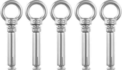 uxcell Ring Lifting Expansion Eyebolt, 8pcs M8x60mm 304 Stainless Steel Expansion Screw with Eye Ring for Concrete Brick Wall in Saudi Arabia