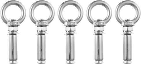 uxcell Ring Lifting Expansion Eyebolt, 8pcs M8x60mm 304 Stainless Steel Expansion Screw with Eye Ring for Concrete Brick Wall in Saudi Arabia