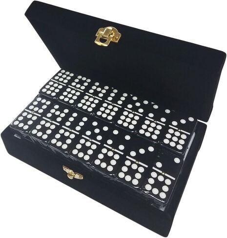Marion & Co. Domino Double Nine Red في صندوق خشبي شيشام متداخل - حجم البطولة الكبير in Kuwait