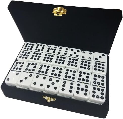 Marion & Co. Domino Double Nine Red في صندوق خشبي شيشام متداخل - حجم البطولة الكبير in Kuwait