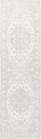 سجادة SAFAVIEH Trace Collection - 2'3" x 8'، عاجية وطبيعية، صوف مصنوع يدويًا، مثالية للمناطق ذات حركة المرور العالية في غرفة المعيشة وغرفة النوم (TRC302A) in Saudi Arabia