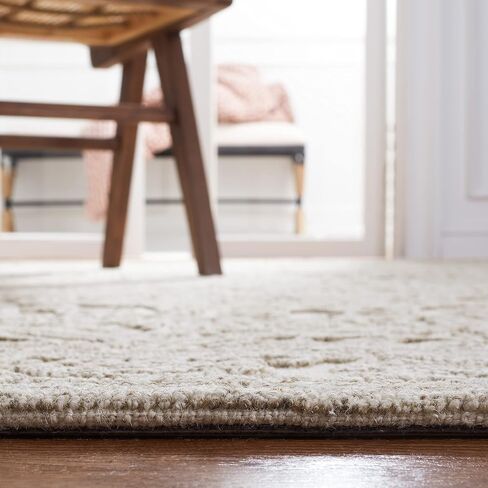 سجادة SAFAVIEH Trace Collection - 2'3" x 8'، عاجية وطبيعية، صوف مصنوع يدويًا، مثالية للمناطق ذات حركة المرور العالية في غرفة المعيشة وغرفة النوم (TRC302A) in Saudi Arabia