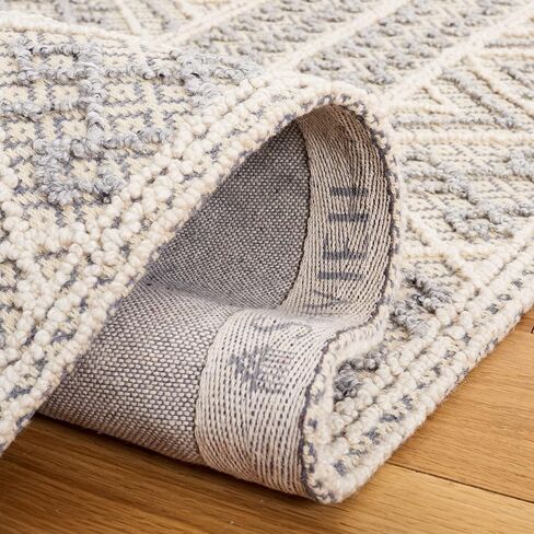 سجادة SAFAVIEH Trace Collection - 2'3" x 8'، عاجية وطبيعية، صوف مصنوع يدويًا، مثالية للمناطق ذات حركة المرور العالية في غرفة المعيشة وغرفة النوم (TRC302A) in Saudi Arabia