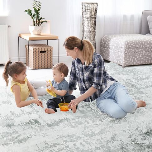BALAPET 10x14 ft Modern Abstract Area Rug for Living Room Bedroom, Large Machine Washable Floor Carpet with Non-Slip Backing for Indoor Office Dining Room, Boho Home Deco Non-Shedding, Grey in Saudi Arabia