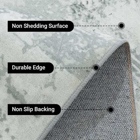 BALAPET 10x14 ft Modern Abstract Area Rug for Living Room Bedroom, Large Machine Washable Floor Carpet with Non-Slip Backing for Indoor Office Dining Room, Boho Home Deco Non-Shedding, Grey in Saudi Arabia