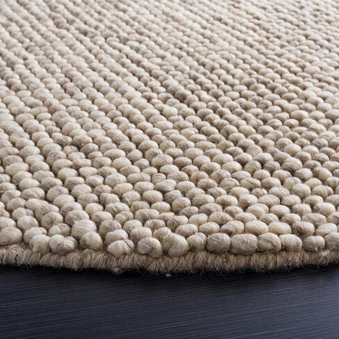 SAFAVIEH Natura Collection 6' Round Beige NAT620B Handmade Wool Entryway Foyer Living Room Bedroom Area Rug in Saudi Arabia