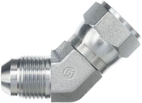 Brennan Industries 6502-02-02-FG Forged Steel 45 Degree Elbow Tube Fitting, 5/16"-24 SAE x 5/16"-24 SAE Thread, 1/8" Male JIC x 1/8" Female JIC Swivel in Saudi Arabia