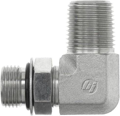 Brennan Industries 6806-16-12-NWO-FG Forged Steel 90 Degree Elbow Tube Fitting, 1-5/16"-12 SAE ORB x 3/4"-14 NPTF Thread, 1" Male Adjustable O-Ring Boss x 1" Male NPTF in Saudi Arabia