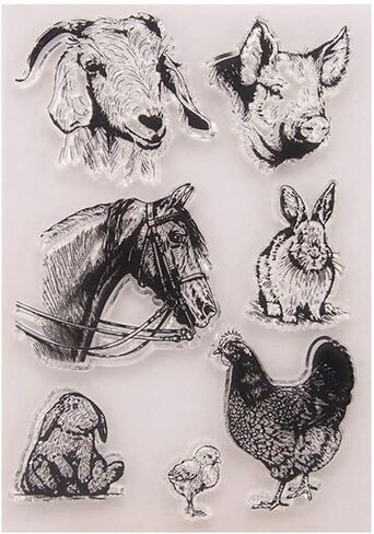 4.1 by 5.9 Inches Pig Cow Sheep Clear Rubber Stamps for Scrapbooking Card Making Christmas Craft Stamps in Saudi Arabia