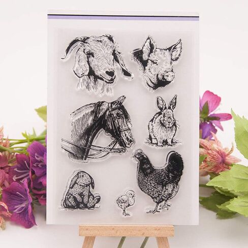 4.1 by 5.9 Inches Pig Cow Sheep Clear Rubber Stamps for Scrapbooking Card Making Christmas Craft Stamps in Saudi Arabia