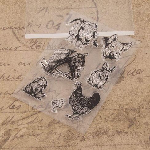 4.1 by 5.9 Inches Pig Cow Sheep Clear Rubber Stamps for Scrapbooking Card Making Christmas Craft Stamps in Saudi Arabia