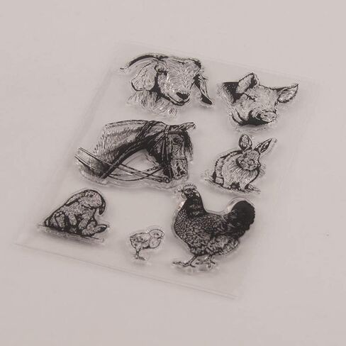 4.1 by 5.9 Inches Pig Cow Sheep Clear Rubber Stamps for Scrapbooking Card Making Christmas Craft Stamps in Saudi Arabia
