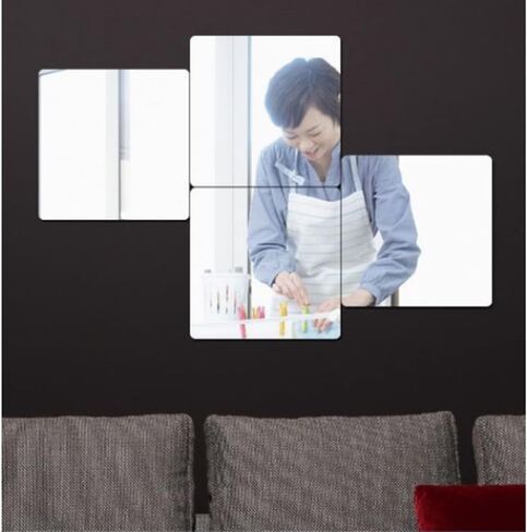 XZJMY 3 Pack Self Adhesive Acrylic Mirror,7.8 x 11.8 Inch Non Glass Mirror Tiles,Plastic Mirror Sheets Wall Stickers,2MM Thick Mirror,Frameless Small Mirror for Home Wall Decor in Saudi Arabia