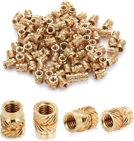 100Pcs 3D Printing Brass Nuts, M3 Threaded Inserts M3 Heat Set Threaded Inserts for 3D Printing Components Knurled Brass Nuts Heat-Set Embedment Nut Female Thread Knurled Nuts (M3x4.6x5.7mm) in Saudi Arabia