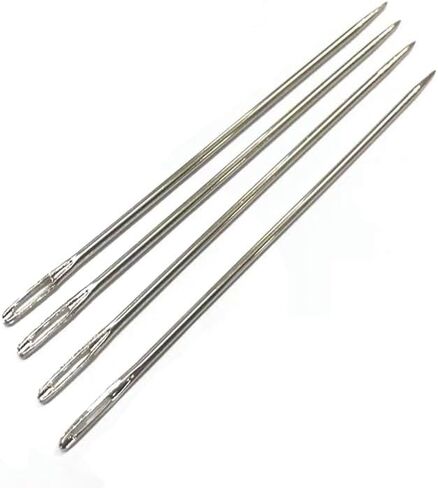 ابر خياطة يدوية مستقيمة بطول 12 انش بسمك 3 ملم، ابر خياطة بعين كبيرة لخياطة النسيج والحواف والخياطة من خلال الحشو والمشاريع الفنية، 6 قطع in Kuwait