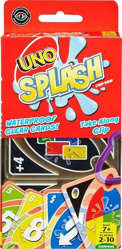 Mattel Games UNO Flip Splash Matching Card Game Featuring 112 Water Resistant 2-Sided Cards, Game Night, Gift Ages 7 Years & Older in Saudi Arabia