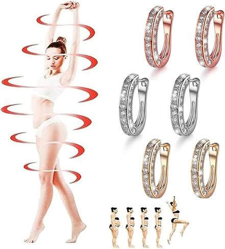 Lymphatic Earrings, Lymph Flow Magnetogen Earrings Flysmus Halolux Lymphvity Magnetotherapy Germanium Drainage Acupuncture Hoop Earrings Fashion Jewelry Gift For Women in Kuwait