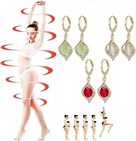Lymphatic Earrings, Lymph Flow Magnetogen Earrings Flysmus Halolux Lymphvity Magnetotherapy Germanium Drainage Acupuncture Hoop Earrings Fashion Jewelry Gift For Women in Kuwait