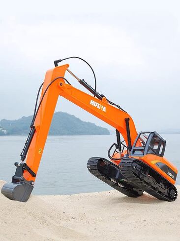 Gemini&Genius Long Reach Excavator Toys, Heavy Duty Digger Construction Vehicle Toys 1:50 Scale Diecast-13 Inches Length- Metal Engineering Sandbox Car Toys for Kids(Yellow) in Saudi Arabia