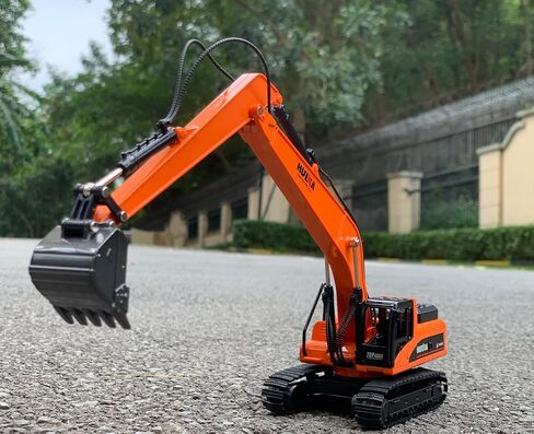 Gemini&Genius Long Reach Excavator Toys, Heavy Duty Digger Construction Vehicle Toys 1:50 Scale Diecast-13 Inches Length- Metal Engineering Sandbox Car Toys for Kids(Yellow) in Saudi Arabia