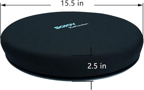 وسادة مقعد Sojoy iGelComfort الفاخرة من الجل الدوارة تتميز بإسفنج الذاكرة (15.5X15.5X2.5)... in Kuwait