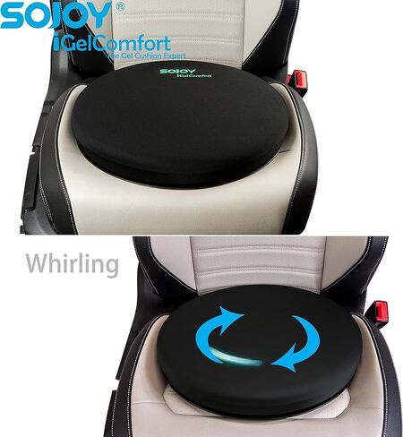 وسادة مقعد Sojoy iGelComfort الفاخرة من الجل الدوارة تتميز بإسفنج الذاكرة (15.5X15.5X2.5)... in Kuwait