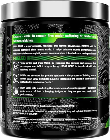 أبحاث نوتريكس - مسحوق BCAA 6000 حمض أميني - 6 جرام من مكملات الأحماض الأمينية BCAAs للتعافي بعد التمرين ونمو العضلات - مشروب استعادة الطاقة الأمينية (التفاح الأخضر - 30 حصة) in Kuwait