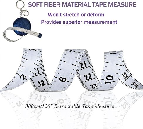 Tape Measure Measuring Tape for Body Tailor Cloth Fabric Sewing Knitting Craft Weight Loss Measurements Retractable 60-inch 1.5 Meter Push Button Dual Sided Tape Measure in Kuwait