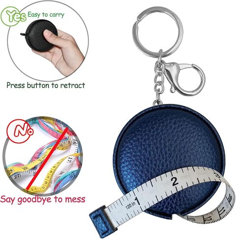 Tape Measure Measuring Tape for Body Tailor Cloth Fabric Sewing Knitting Craft Weight Loss Measurements Retractable 60-inch 1.5 Meter Push Button Dual Sided Tape Measure in Kuwait