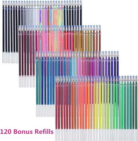 Tanmit 100 Coloring Gel Pens Set for Adults Coloring Books- Gel Colored Pen for Drawing, Writing & Unique Colors Including Glitter, Neon, Standard, Symhony, Milky & Metallic in Saudi Arabia
