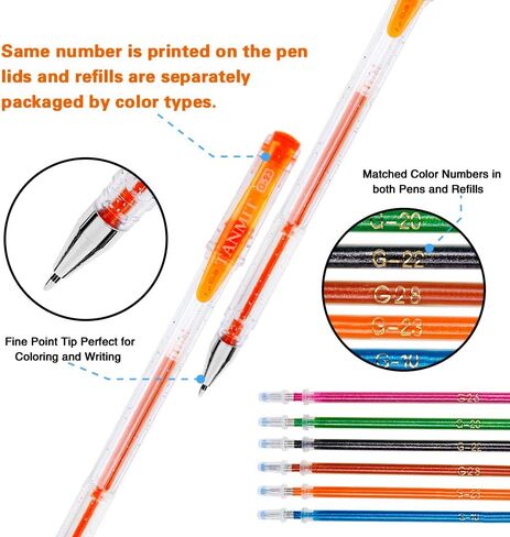 Tanmit 100 Coloring Gel Pens Set for Adults Coloring Books- Gel Colored Pen for Drawing, Writing & Unique Colors Including Glitter, Neon, Standard, Symhony, Milky & Metallic in Saudi Arabia