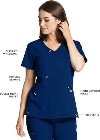 Grey's Anatomy Spandex-Stretch Kim Top for Women- Easy Care Medical Scrub Top in Saudi Arabia