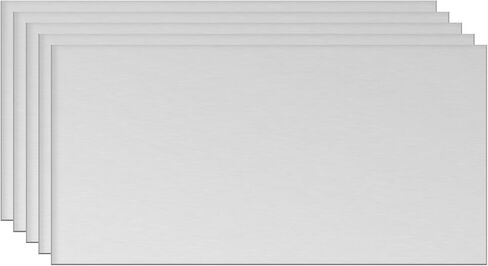 ورقة ألومنيوم uxcell، 5 قطع 100 مم × 50 مم × 3 مم سمك مربع 5052 لوحة ألومنيوم للصناعة، لون فضي in Kuwait