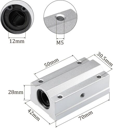 4pcs SCS10UU Linear Slide Blocks, [10mm Bore] Steel Linear Motion Bearing for CNC Machines Packaging Equipment 3D Printers Use in Saudi Arabia