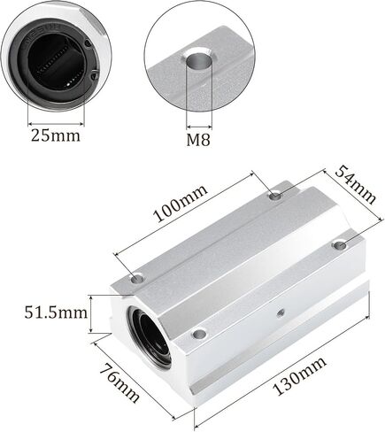 4pcs SCS10UU Linear Slide Blocks, [10mm Bore] Steel Linear Motion Bearing for CNC Machines Packaging Equipment 3D Printers Use in Saudi Arabia