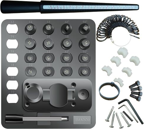 Ring Sizer Mandrel Measuring Tool Steel Ring Sizing Gauge Sizers Set Rubber Jeweler's Mallet Hammer Metal Finger Size Stick Wire Wrap Rings Tools Jewelry Making Kit in Saudi Arabia