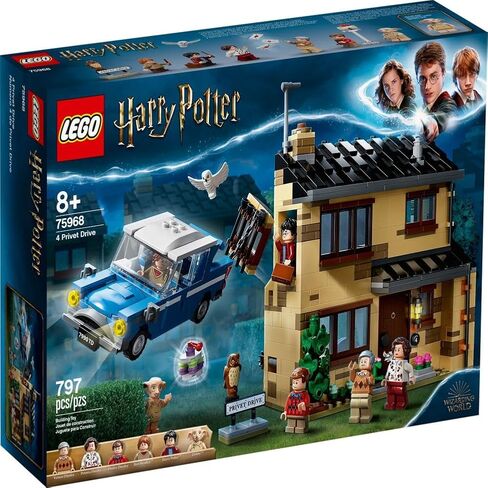 LEGO Harry Potter 4 Privet Drive 75968 House and Ford Anglia Flying Car Toy, Wizarding World Gifts for Kids, Girls & Boys with Harry Potter, Ron Weasley, Dursley Family, and Dobby Minifigures in Saudi Arabia