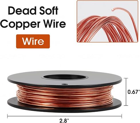 10 Gauge/2.6 mm 10 Feet 5 oz 99.9% Dead Soft Copper Wire for Electroculture Gardening, Jewelry Making, Beading, Science Projects, DIY Artwork, Pure Bare Copper Wire in Kuwait