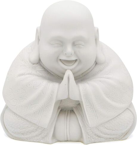 Buddha Groove Happy Buddha Statue - Decorative Zen Figurine for Home and Garden, Outdoor-Friendly (White), Perfect for Meditation and Feng Shui in Saudi Arabia