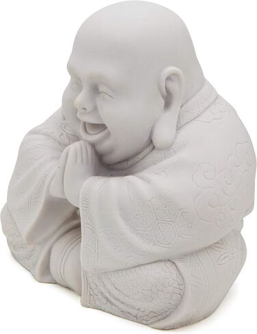 Buddha Groove Happy Buddha Statue - Decorative Zen Figurine for Home and Garden, Outdoor-Friendly (White), Perfect for Meditation and Feng Shui in Saudi Arabia