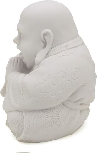 Buddha Groove Happy Buddha Statue - Decorative Zen Figurine for Home and Garden, Outdoor-Friendly (White), Perfect for Meditation and Feng Shui in Saudi Arabia