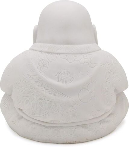 Buddha Groove Happy Buddha Statue - Decorative Zen Figurine for Home and Garden, Outdoor-Friendly (White), Perfect for Meditation and Feng Shui in Saudi Arabia