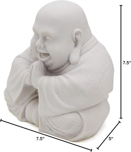 Buddha Groove Happy Buddha Statue - Decorative Zen Figurine for Home and Garden, Outdoor-Friendly (White), Perfect for Meditation and Feng Shui in Saudi Arabia