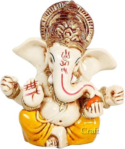 Polyresin Ganesh Idol, 3 x 2.5 x 1.5, Multicolour in Kuwait