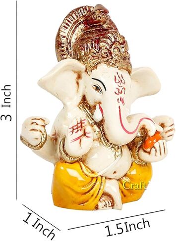 Polyresin Ganesh Idol, 3 x 2.5 x 1.5, Multicolour in Kuwait