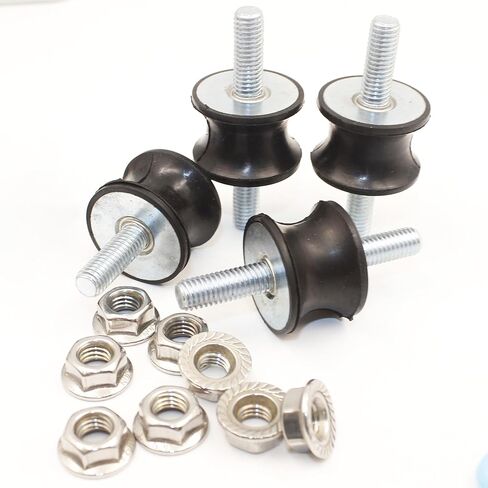 M8 Rubber Waisted Vibration Isolation Mounts Anti Vibration Isolator Mounts 2 Threaded Studs Shock Absorber Silent-Blocks for Motors Compressors Pumps, 4pcs M8x23-40x30x27mm, 8pcs M8 LockNuts in Kuwait