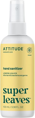 ATTITUDE Hand Sanitizer Spray for Adults and Kids, EWG Verified, Kills Bacteria and Germs, Vegan, Lemon Leaves, 3.38 Fl Oz (Spray Bottle) (Pack of 6) in Saudi Arabia